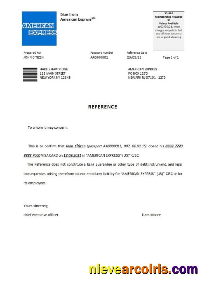 USA American Express closure reference